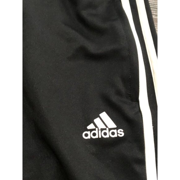 Adidas Womens Medium Black Athletic Sweatpants with White Stripes - Picture 2 of 7